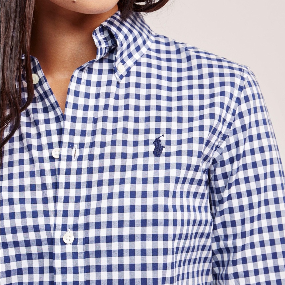 Women’s Ralph Lauren Blue gingham button up shirt